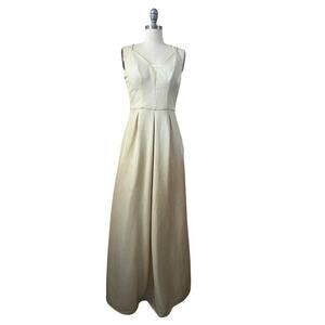 Crystal Doll Gold Formal Prom Dress with Pockets – Size 9